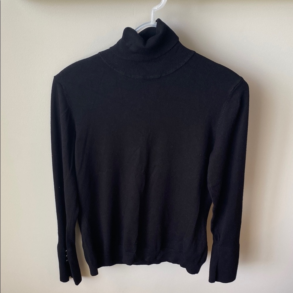Sleek Black Cowl Neck Sweater